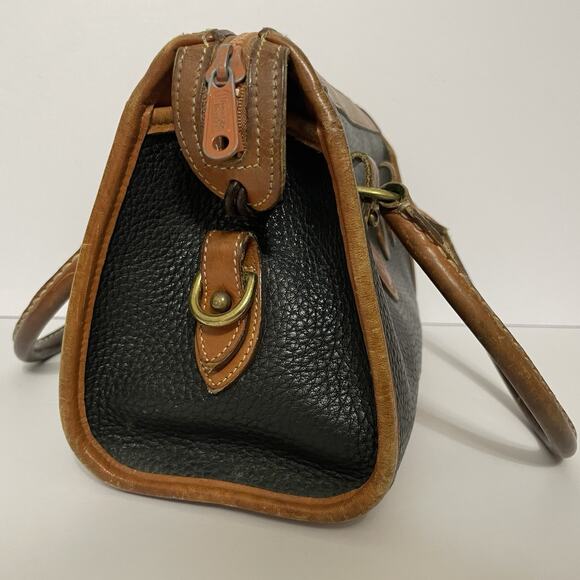 Dooney & Bourke Vintage Black Brown Leather Pebbled Hand Bag Purse - DAMAGED - Picture 4 of 16